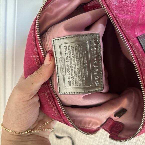 Glam Hot Pink Coach x Poppy Tote Purse - Picture 2 of 7